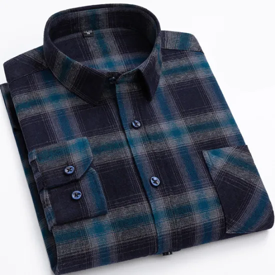 New OUKU Men's Dress Shirt Stripes and Plaid Wedding Office & Career Light Pink Dark Red Yellow Light Green Turndown All Seasons Clothing Apparel