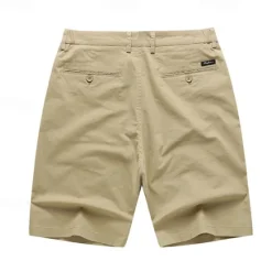 Online OUKU Men's Dress Shorts Burmuda Shorts Work Shorts Golf Shorts Pocket Plain Comfort Breathable Knee Length Outdoor Business Fashion Casual Black White