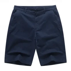 Online OUKU Men's Dress Shorts Burmuda Shorts Work Shorts Golf Shorts Pocket Plain Comfort Breathable Knee Length Outdoor Business Fashion Casual Black White