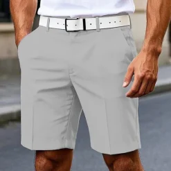 Discount OUKU Men's Dress Shorts Burmuda Shorts Work Shorts Pocket Plain Comfort Breathable Knee Length Outdoor Business Fashion Casual Black White