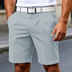 Discount OUKU Men's Dress Shorts Burmuda Shorts Work Shorts Pocket Plain Comfort Breathable Knee Length Outdoor Business Fashion Casual Black White
