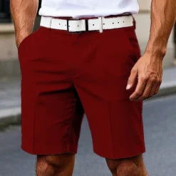 Discount OUKU Men's Dress Shorts Burmuda Shorts Work Shorts Pocket Plain Comfort Breathable Knee Length Outdoor Business Fashion Casual Black White