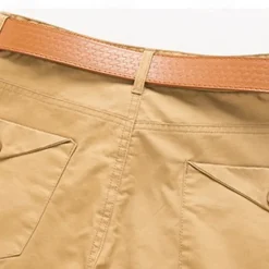 Outlet OUKU Men's Dress Shorts Burmuda Shorts Work Shorts Ruched Pocket Plain Comfort Breathable Knee Length Outdoor Business Fashion Casual Black Light Green