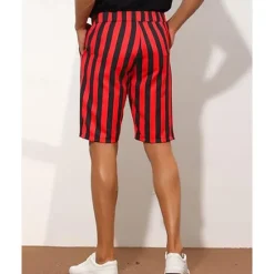 Discount OUKU Men's Dress Shorts Burmuda Shorts Work Shorts Pocket Striped Comfort Breathable Short Outdoor Business Fashion Casual Black White