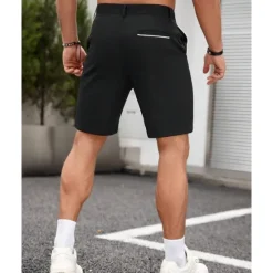 New OUKU Men's Dress Shorts Burmuda Shorts Work Shorts Pocket Plain Comfort Breathable Knee Length Outdoor Business Fashion Casual Black White