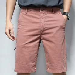 Hot OUKU Men's Dress Shorts Burmuda Shorts Work Shorts Golf Shorts Pocket Plain Comfort Breathable Knee Length Outdoor Business Fashion Casual Black Pink