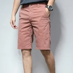 Hot OUKU Men's Dress Shorts Burmuda Shorts Work Shorts Golf Shorts Pocket Plain Comfort Breathable Knee Length Outdoor Business Fashion Casual Black Pink
