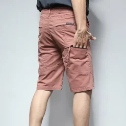 Hot OUKU Men's Dress Shorts Burmuda Shorts Work Shorts Golf Shorts Pocket Plain Comfort Breathable Knee Length Outdoor Business Fashion Casual Black Pink