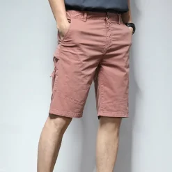 Hot OUKU Men's Dress Shorts Burmuda Shorts Work Shorts Golf Shorts Pocket Plain Comfort Breathable Knee Length Outdoor Business Fashion Casual Black Pink