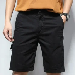 Hot OUKU Men's Dress Shorts Burmuda Shorts Work Shorts Golf Shorts Pocket Plain Comfort Breathable Knee Length Outdoor Business Fashion Casual Black Pink