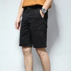 Hot OUKU Men's Dress Shorts Burmuda Shorts Work Shorts Golf Shorts Pocket Plain Comfort Breathable Knee Length Outdoor Business Fashion Casual Black Pink
