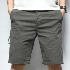 Hot OUKU Men's Dress Shorts Burmuda Shorts Work Shorts Golf Shorts Pocket Plain Comfort Breathable Knee Length Outdoor Business Fashion Casual Black Pink