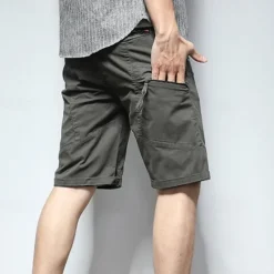 Hot OUKU Men's Dress Shorts Burmuda Shorts Work Shorts Golf Shorts Pocket Plain Comfort Breathable Knee Length Outdoor Business Fashion Casual Black Pink