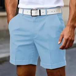 OUKU Men's Dress Shorts Burmuda Shorts Work Shorts Pocket Plain Comfort Knee Length Outdoor Business Fashion Casual Black White