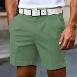 OUKU Men's Dress Shorts Burmuda Shorts Work Shorts Pocket Plain Comfort Knee Length Outdoor Business Fashion Casual Black White