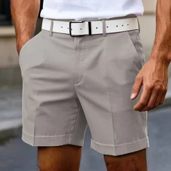 OUKU Men's Dress Shorts Burmuda Shorts Work Shorts Pocket Plain Comfort Knee Length Outdoor Business Fashion Casual Black White