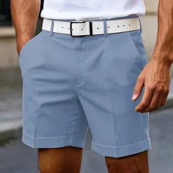 OUKU Men's Dress Shorts Burmuda Shorts Work Shorts Pocket Plain Comfort Knee Length Outdoor Business Fashion Casual Black White