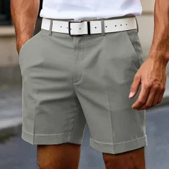 OUKU Men's Dress Shorts Burmuda Shorts Work Shorts Pocket Plain Comfort Knee Length Outdoor Business Fashion Casual Black White