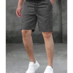 Sale OUKU Men's Dress Shorts Burmuda Shorts Work Shorts Pocket Drawstring Plain Comfort Breathable Knee Length Outdoor Business Fashion Casual Black Pink