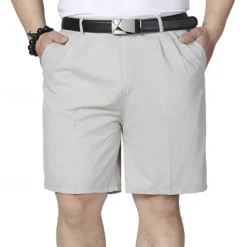 Clearance OUKU Men's Dress Shorts Burmuda Shorts Work Shorts Ruched Pocket Plain Comfort Breathable Knee Length Outdoor Business Fashion Casual Black Navy Blue