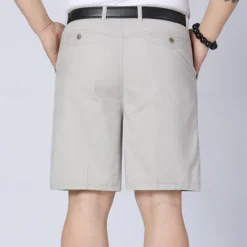 Clearance OUKU Men's Dress Shorts Burmuda Shorts Work Shorts Ruched Pocket Plain Comfort Breathable Knee Length Outdoor Business Fashion Casual Black Navy Blue