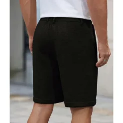 OUKU Men's Dress Shorts Burmuda Shorts Work Shorts Pocket Plain Comfort Breathable Knee Length Outdoor Business Fashion Casual Black White