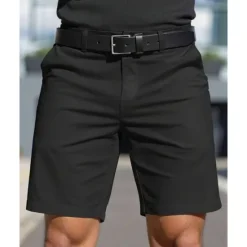 Best OUKU Men's Dress Shorts Burmuda Shorts Work Shorts Pocket Plain Comfort Breathable Knee Length Outdoor Business Fashion Casual Black White