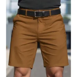Best OUKU Men's Dress Shorts Burmuda Shorts Work Shorts Pocket Plain Comfort Breathable Knee Length Outdoor Business Fashion Casual Black White