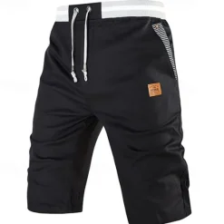 Best OUKU Men's Dress Shorts Burmuda Shorts Work Shorts Pocket Drawstring Plain Comfort Breathable Knee Length Outdoor Business Fashion Casual Black Blue
