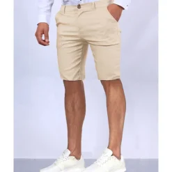 Sale OUKU Men's Dress Shorts Burmuda Shorts Work Shorts Golf Shorts Pocket Plain Comfort Breathable Knee Length Outdoor Business Fashion Casual Black White