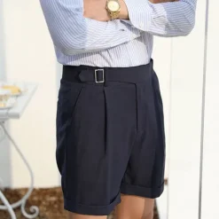 Clearance OUKU Men's Dress Shorts Summer Shorts Work Shorts Casual Shorts Pocket Plain Comfort Short Formal Party Work Fashion Classic Style Navy Blue Apricot Micro-elastic