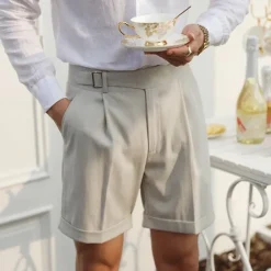 Clearance OUKU Men's Dress Shorts Summer Shorts Work Shorts Casual Shorts Pocket Plain Comfort Short Formal Party Work Fashion Classic Style Navy Blue Apricot Micro-elastic