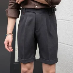 Discount OUKU Men's Dress Shorts Summer Shorts Work Shorts Casual Shorts Pocket Plain Comfort Short Formal Party Work Fashion Classic Style Black White Micro-elastic