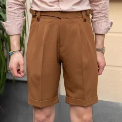 Discount OUKU Men's Dress Shorts Summer Shorts Work Shorts Casual Shorts Pocket Plain Comfort Short Formal Party Work Fashion Classic Style Black White Micro-elastic