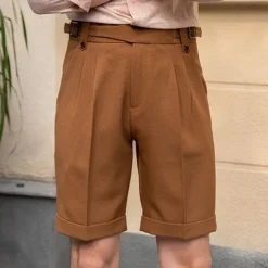 Discount OUKU Men's Dress Shorts Summer Shorts Work Shorts Casual Shorts Pocket Plain Comfort Short Formal Party Work Fashion Classic Style Black White Micro-elastic