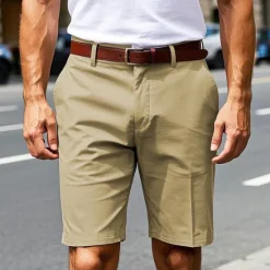 New OUKU Men's Dress Shorts Work Shorts Golf Shorts Pocket Plain Comfort Breathable Knee Length Outdoor Business Sports Casual Black Army Green