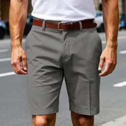New OUKU Men's Dress Shorts Work Shorts Golf Shorts Pocket Plain Comfort Breathable Knee Length Outdoor Business Sports Casual Black Army Green