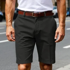 New OUKU Men's Dress Shorts Work Shorts Golf Shorts Pocket Plain Comfort Breathable Knee Length Outdoor Business Sports Casual Black Army Green