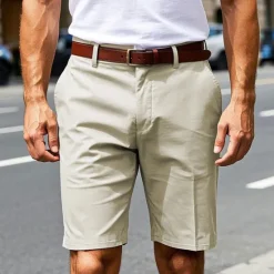 New OUKU Men's Dress Shorts Work Shorts Golf Shorts Pocket Plain Comfort Breathable Knee Length Outdoor Business Sports Casual Black Army Green