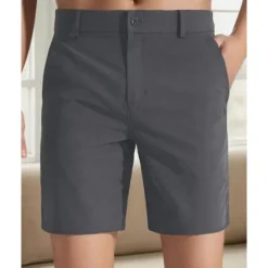 Discount OUKU Men's Dress Shorts Work Shorts Golf Shorts Pocket Plain Comfort Breathable Knee Length Outdoor Business Sports Casual Blue Khaki
