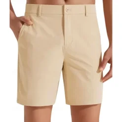 Discount OUKU Men's Dress Shorts Work Shorts Golf Shorts Pocket Plain Comfort Breathable Knee Length Outdoor Business Sports Casual Blue Khaki