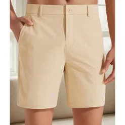 Discount OUKU Men's Dress Shorts Work Shorts Golf Shorts Pocket Plain Comfort Breathable Knee Length Outdoor Business Sports Casual Blue Khaki