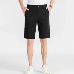 New OUKU Men's Dress Shorts Work Shorts Golf Shorts Pocket Plain Comfort Breathable Knee Length Outdoor Business Sports Casual Black White