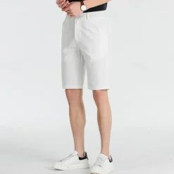 New OUKU Men's Dress Shorts Work Shorts Golf Shorts Pocket Plain Comfort Breathable Knee Length Outdoor Business Sports Casual Black White
