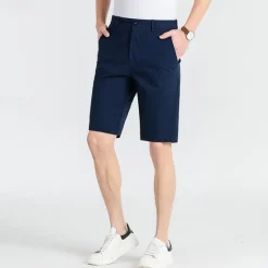 New OUKU Men's Dress Shorts Work Shorts Golf Shorts Pocket Plain Comfort Breathable Knee Length Outdoor Business Sports Casual Black White