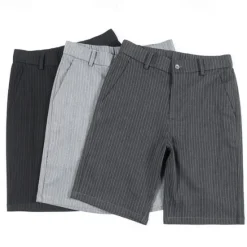 New OUKU Men's Dress Shorts Work Shorts Golf Shorts Pocket Stripes Comfort Breathable Knee Length Outdoor Business Sports Casual Black Light Grey