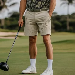 Discount OUKU Men's Dress Shorts Work Shorts Casual Shorts Golf Shorts Pocket Straight Leg Solid Colored Comfort Wearable Knee Length Outdoor Daily Streetwear Stylish Black Brown
