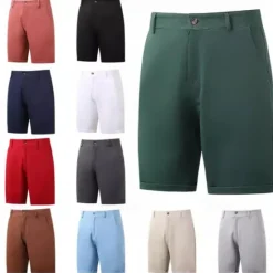 Discount OUKU Men's Dress Shorts Work Shorts Golf Shorts Pocket Plain Comfort Breathable Knee Length Outdoor Business Sports Casual Black White