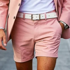 Discount OUKU Men's Dress Shorts Work Shorts Golf Shorts Pocket Plain Comfort Breathable Short Outdoor Business Sports Casual White Yellow