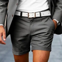 Discount OUKU Men's Dress Shorts Work Shorts Golf Shorts Pocket Plain Comfort Breathable Short Outdoor Business Sports Casual White Yellow